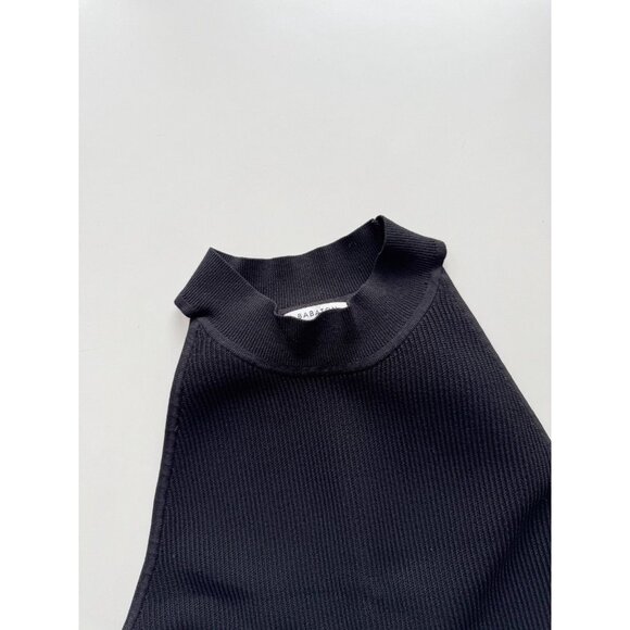 NWOT Aritzia BABATON Sculpt Knit Black Ribbed Cropped Halter Tank Top, Size L - Picture 6 of 14